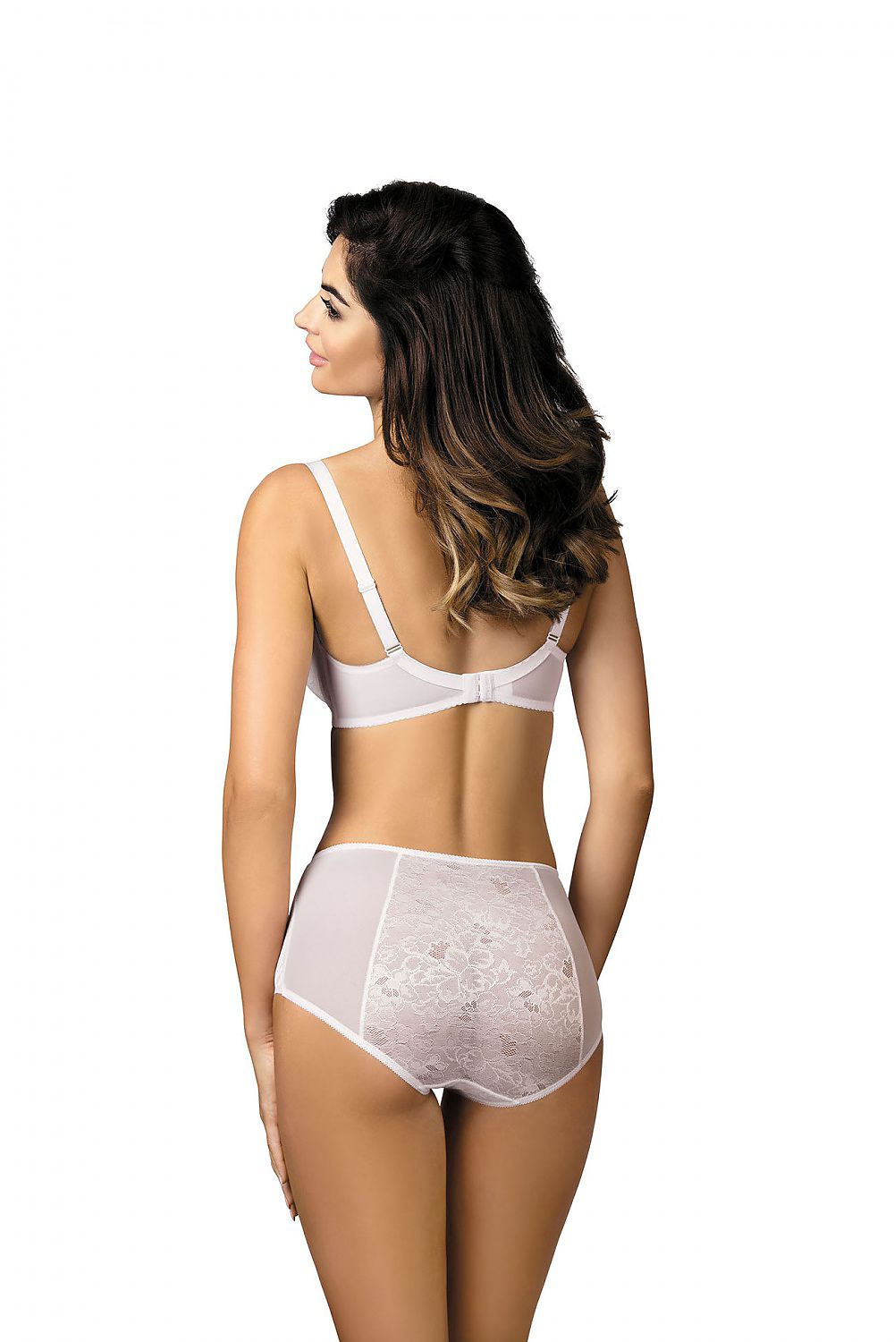 Soutien-gorge balconnet en dentelle blanche avec armatures pour un maintien élégant et féminin, idéal pour le quotidien.