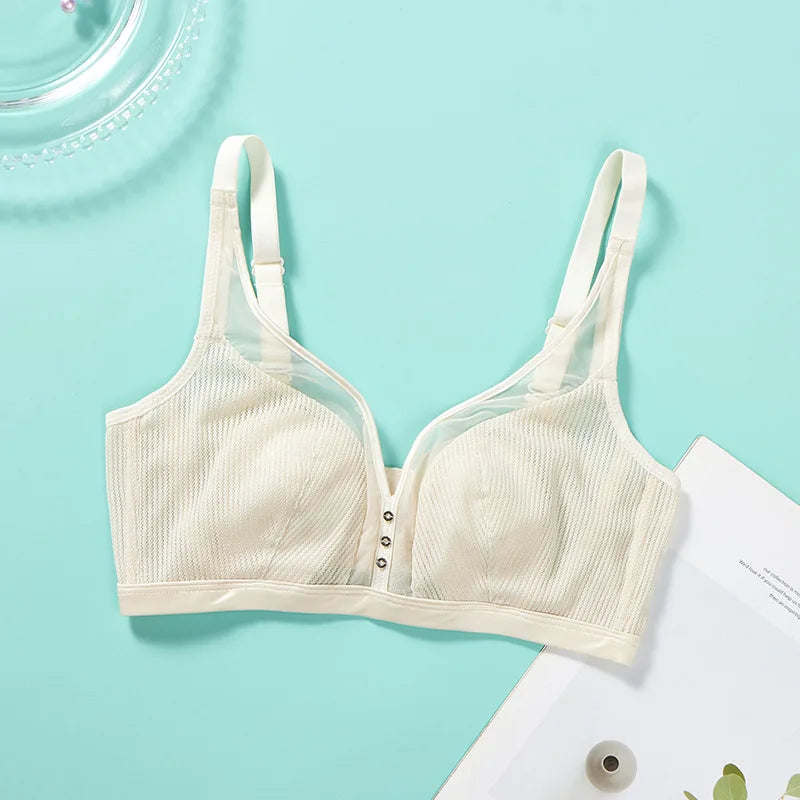 soutiens-gorge blanc sans armatures en dentelle et coton