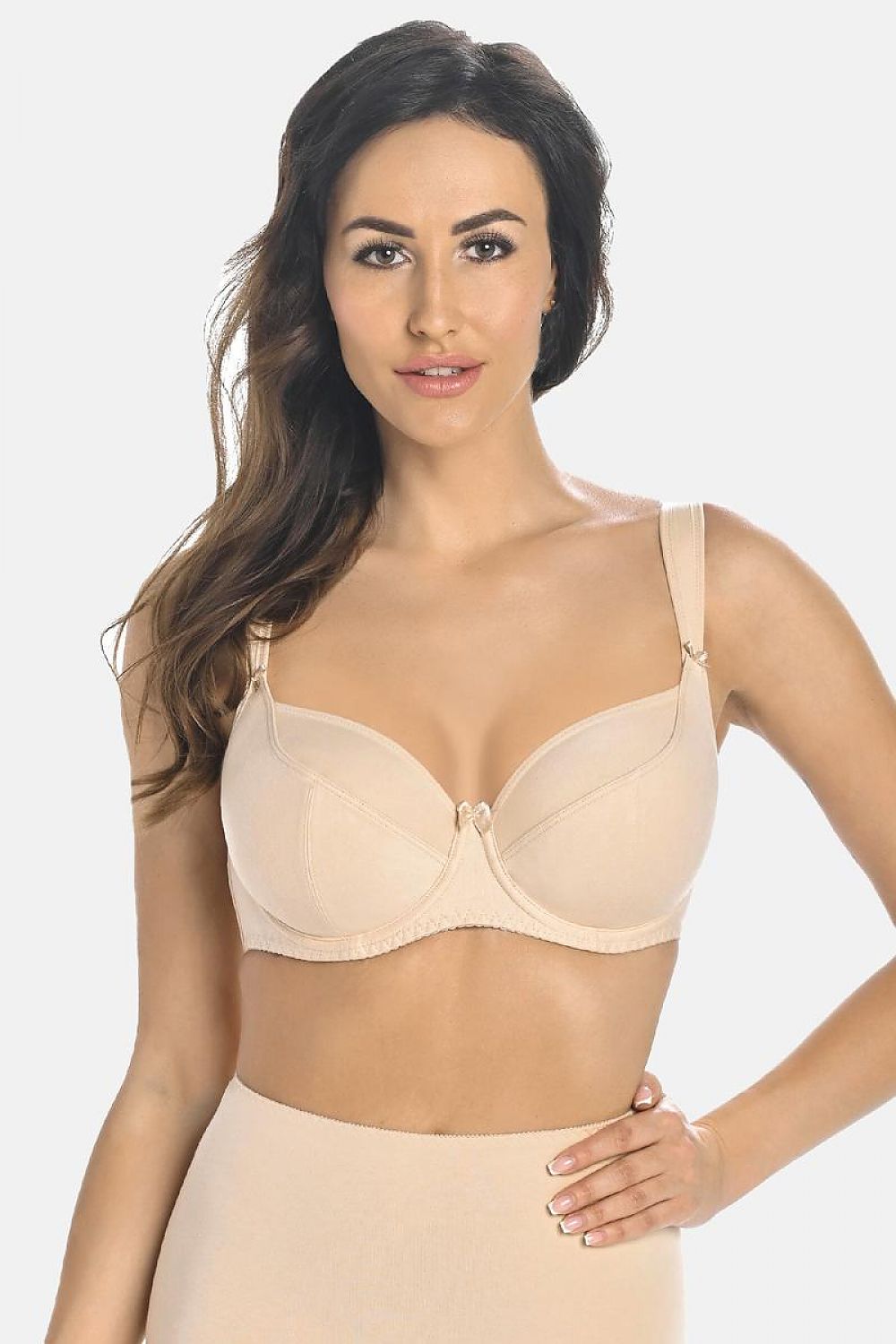 Soutien-gorge beige avec armature minimiseur invisible grande taille 