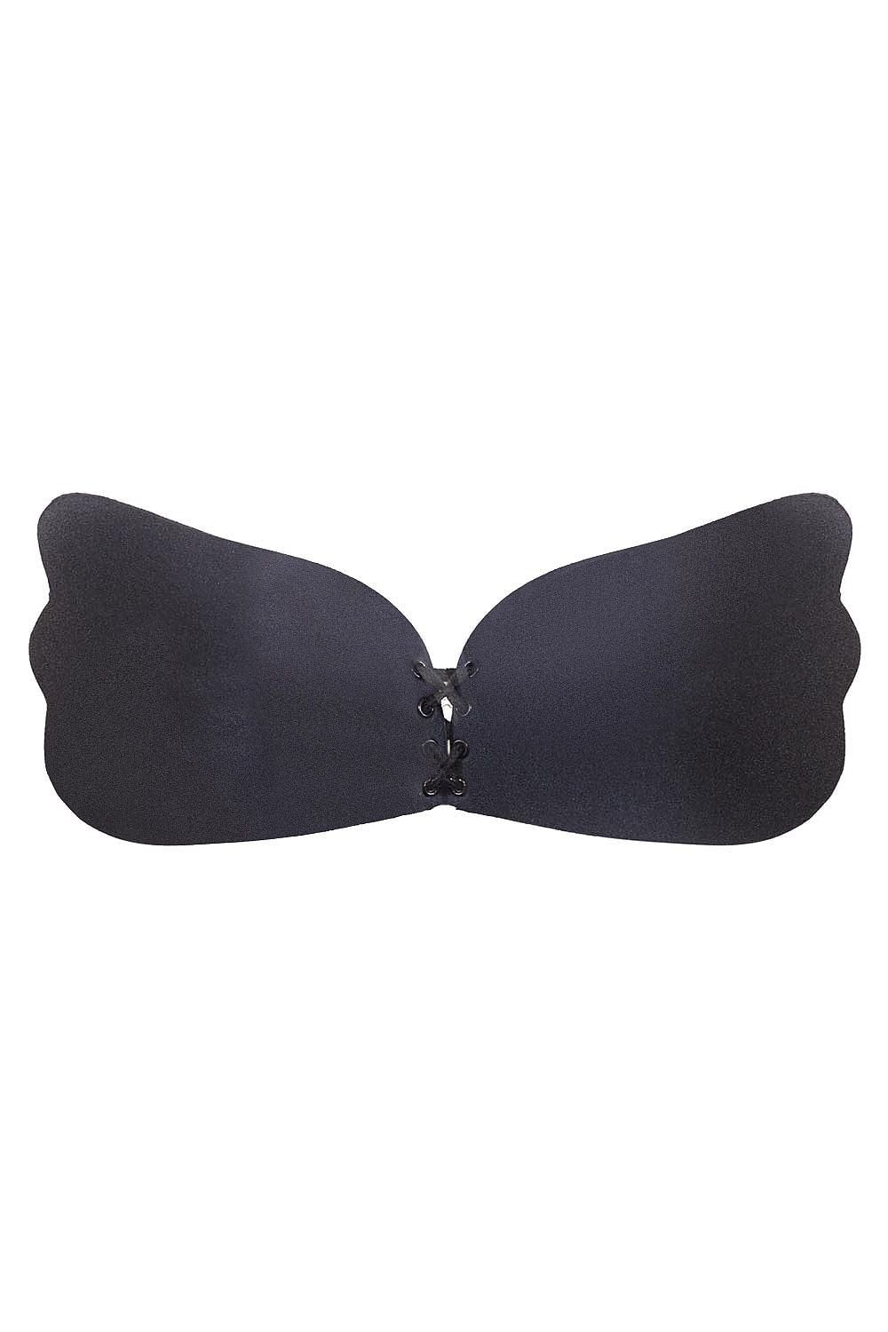 Soutien-gorge bandeau push-up invisible noir pour un look sans bretelles et une silhouette sublimée, idéal sous les tenues échancrées.